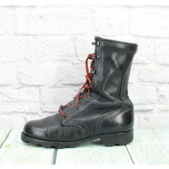 Unbranded Shoes - *Unbranded Black Leather Lace Up Mid Calf Work Boots Size 4 Wide